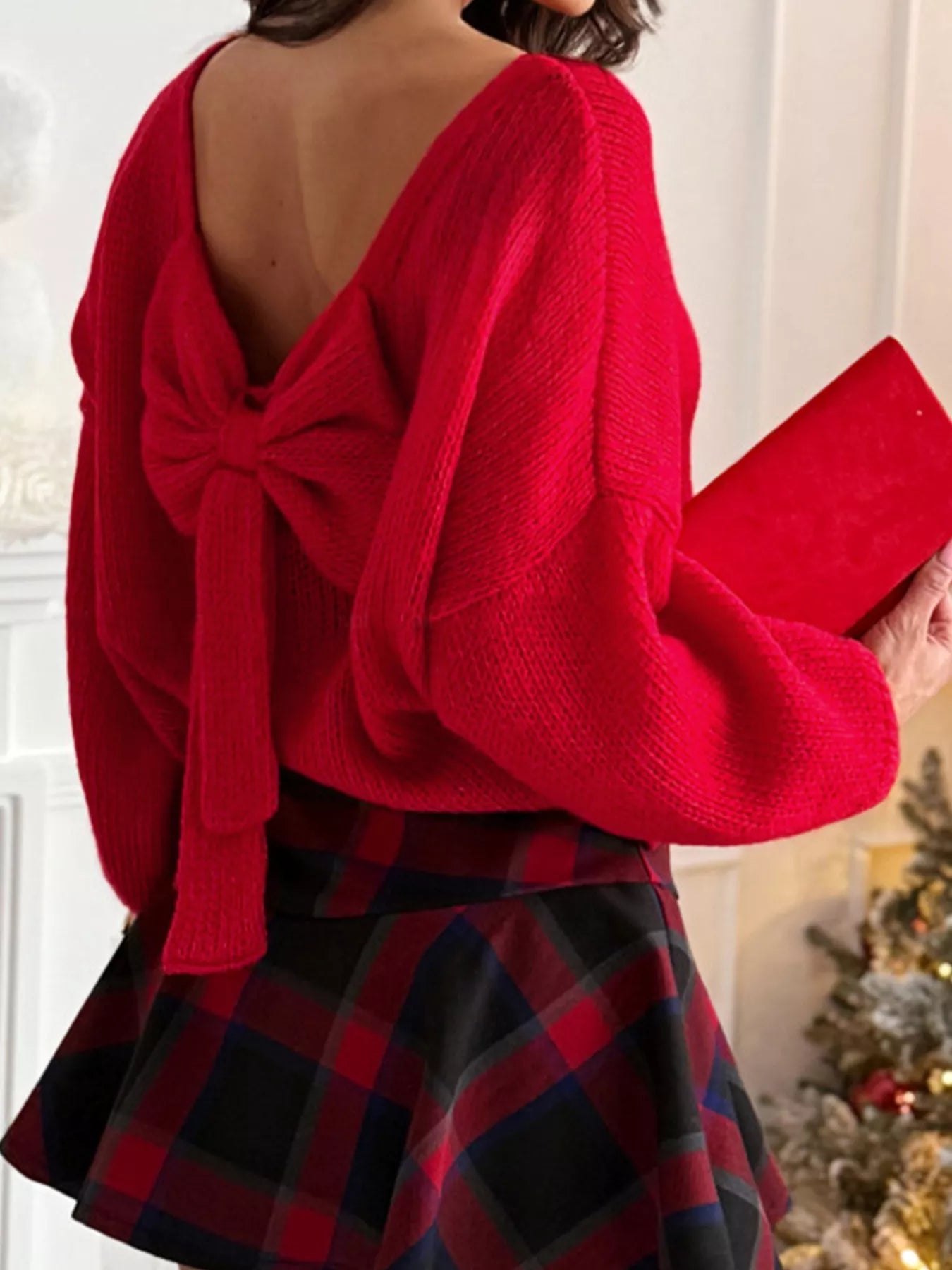 Emma Bowknot Short Sleeve Sweater