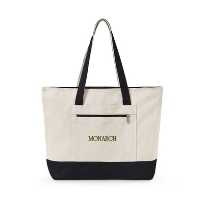Two-Tone "MONARCH" Canvas Tote Bag