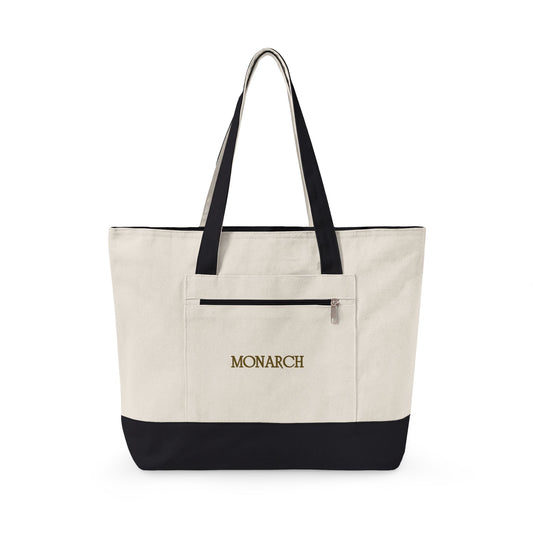 Two-Tone "MONARCH" Canvas Tote Bag
