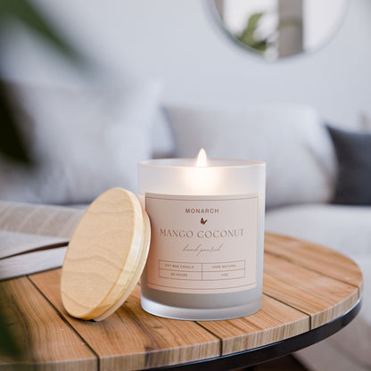 Mango Coconut Frosted Glass Candle