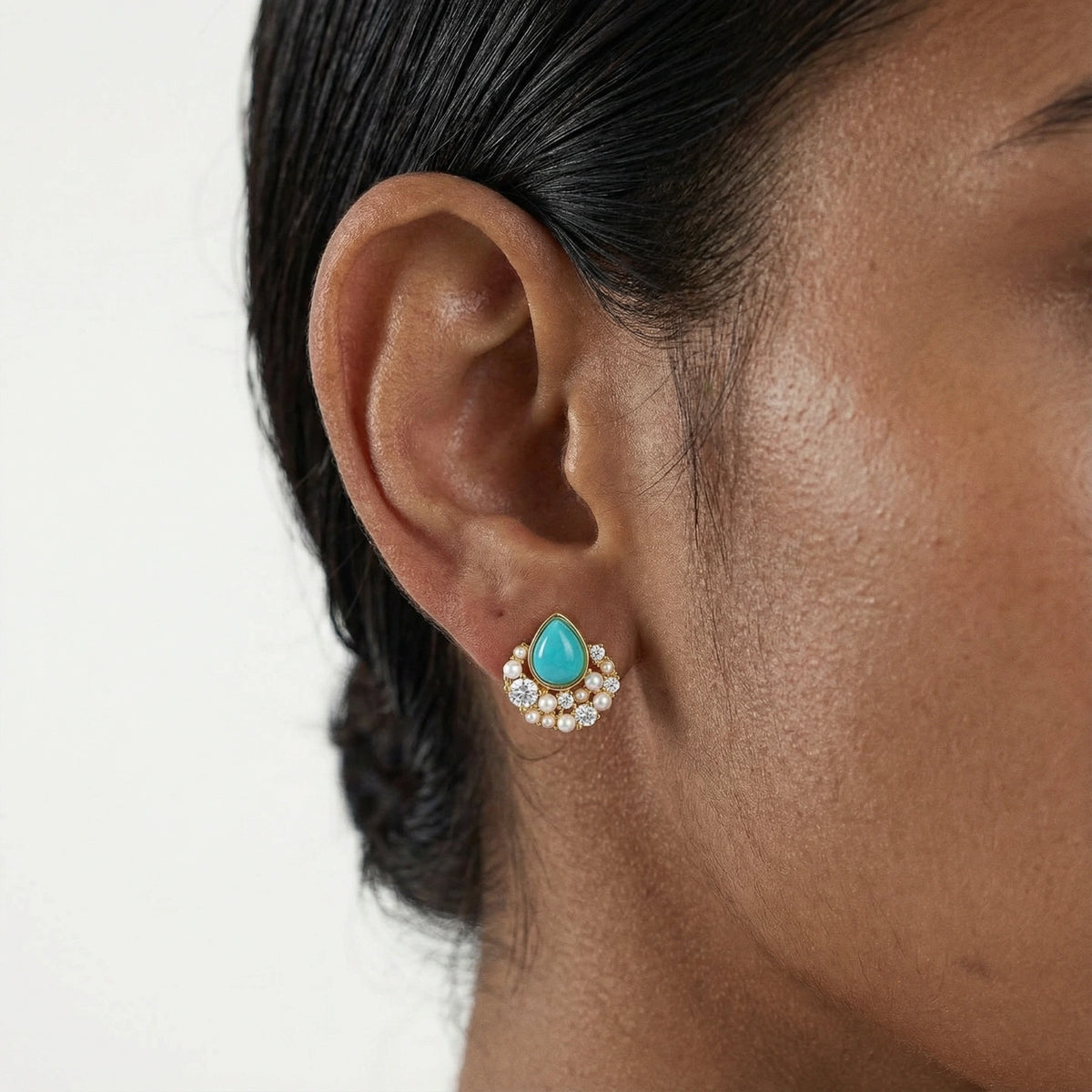 Azure Ear Rings Azure Dreams Earrings | Turquoise Pearl Clusters – Monarch