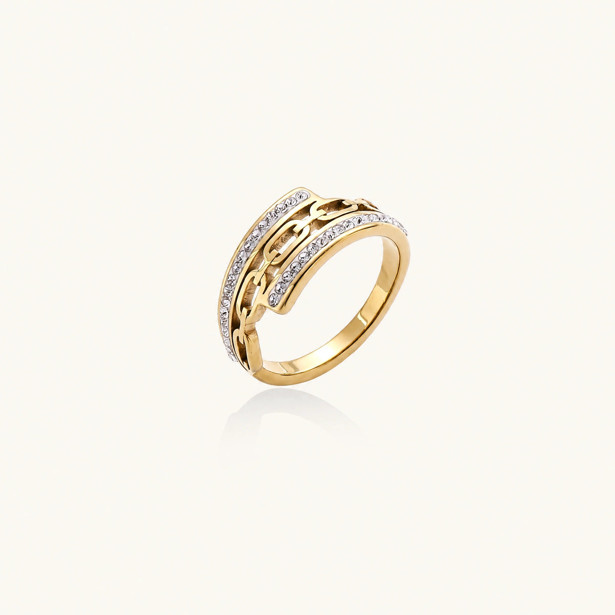 Chain Link Statement Ring | 14K Gold Plated Jewelry | Monarch