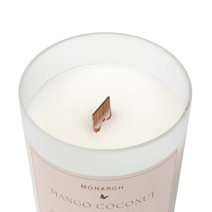 Mango Coconut Frosted Glass Candle