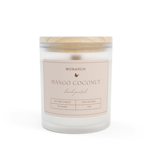 Mango Coconut Frosted Glass Candle