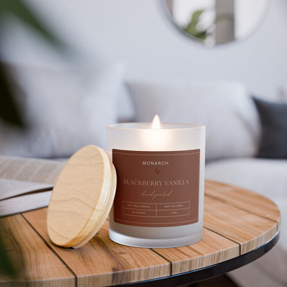 Blackberry Vanilla Frosted Glass Candle