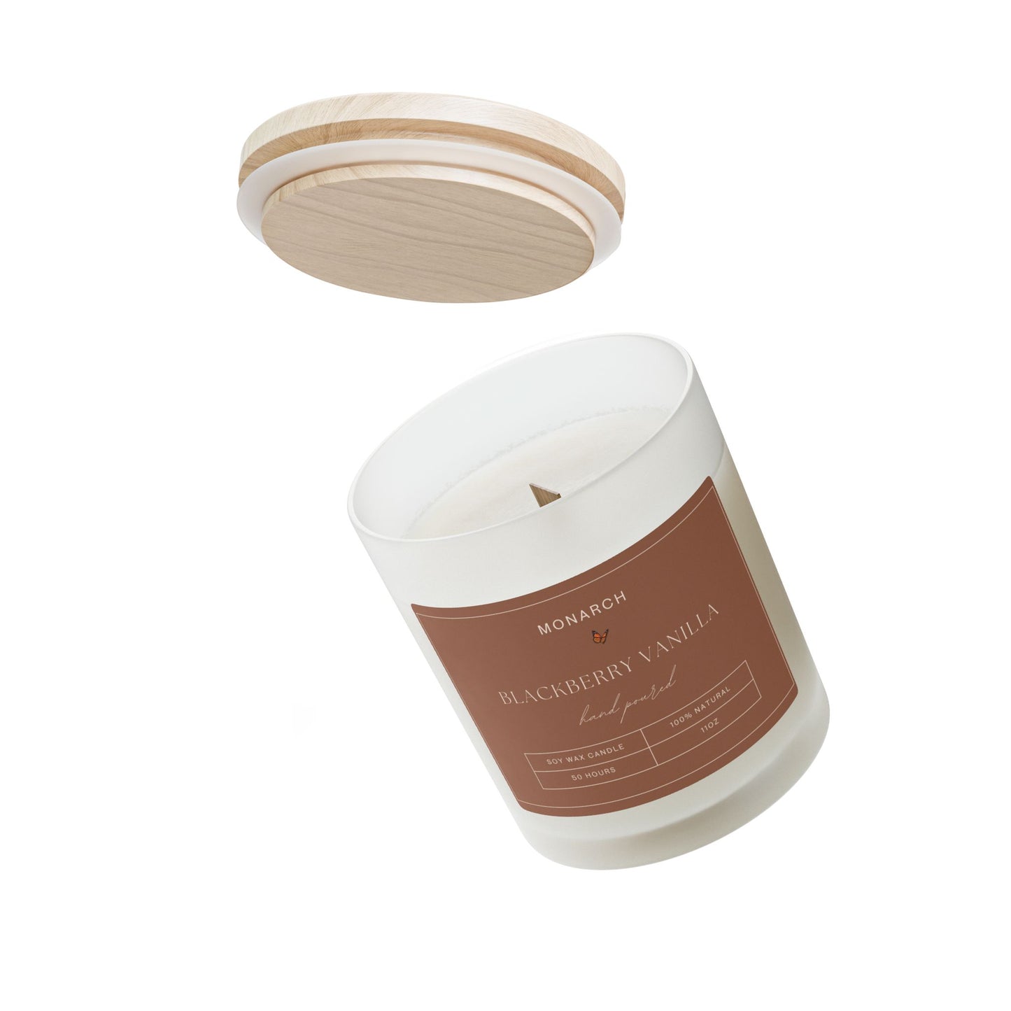 Blackberry Vanilla Frosted Glass Candle