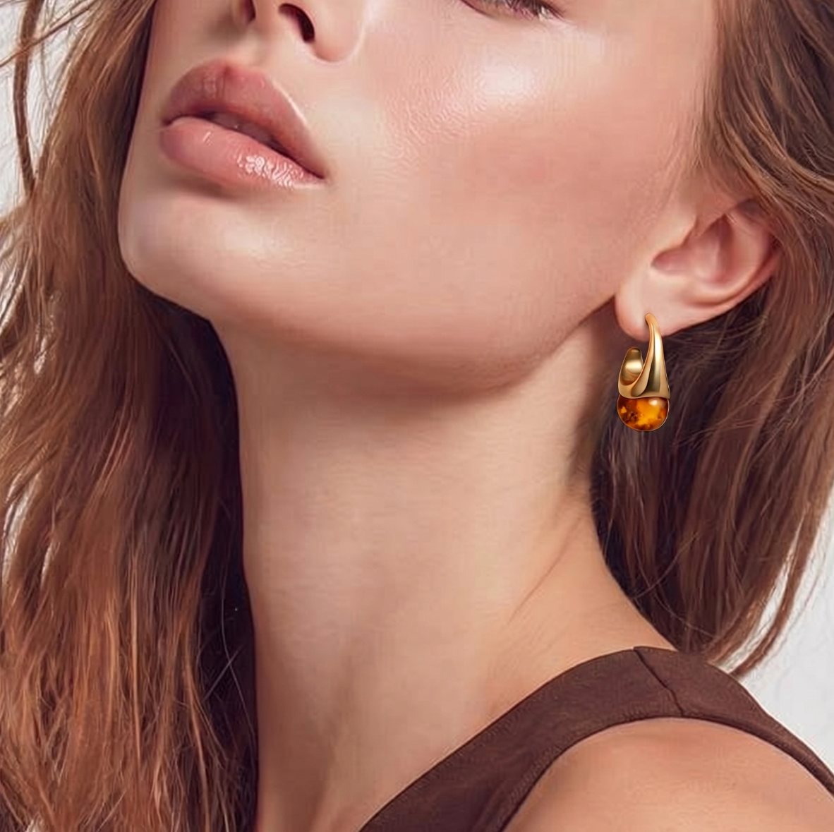 Amber Flow Drop Earrings