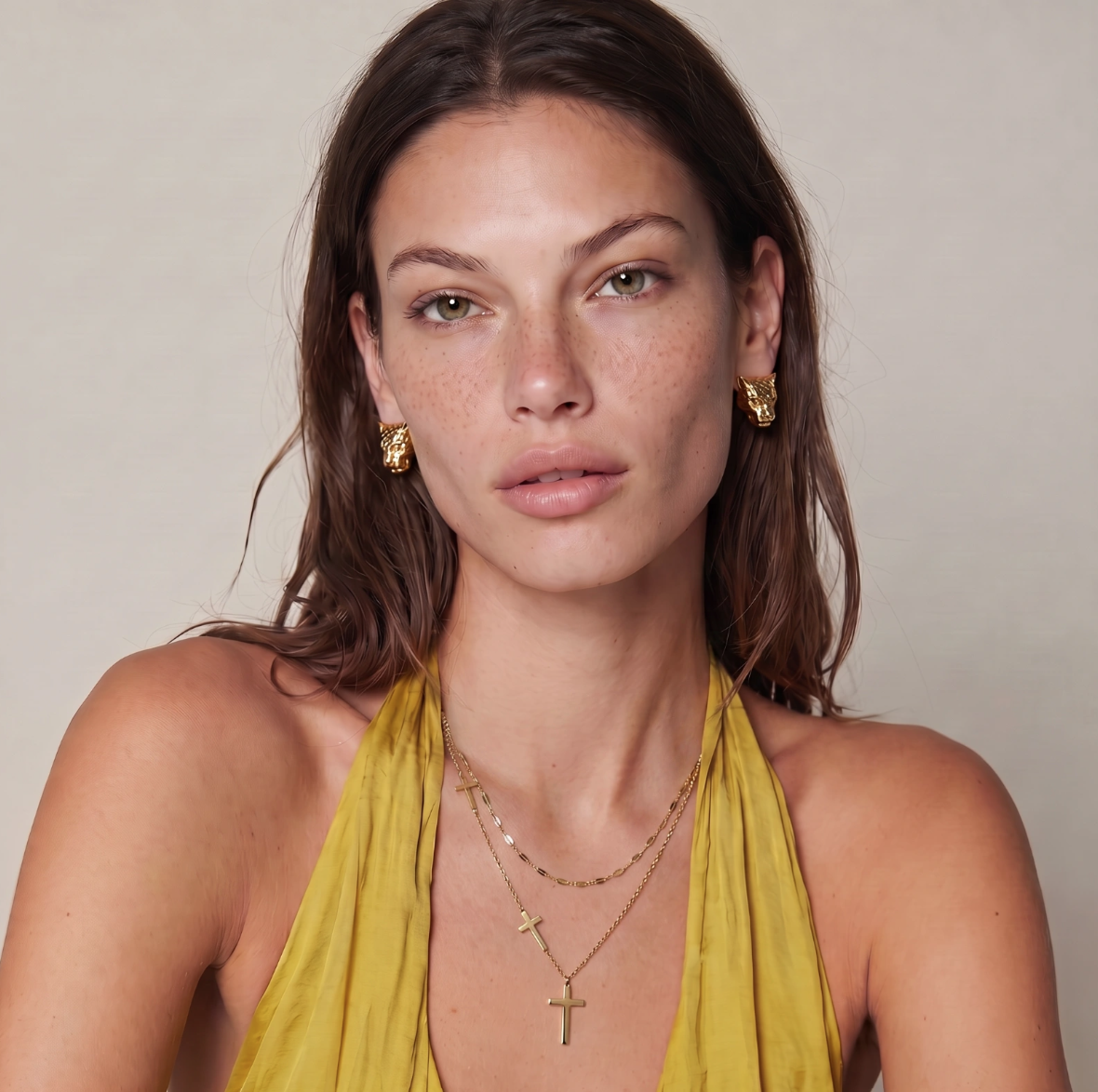 Divine Layers Cross Necklace Set