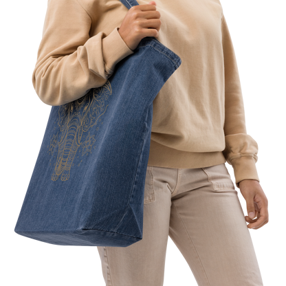 Elephant Denim Tote Bag
