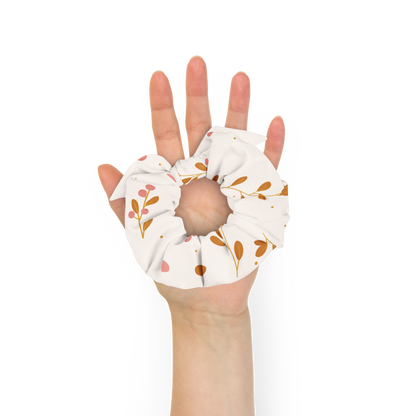 Neutral Floral Scrunchie