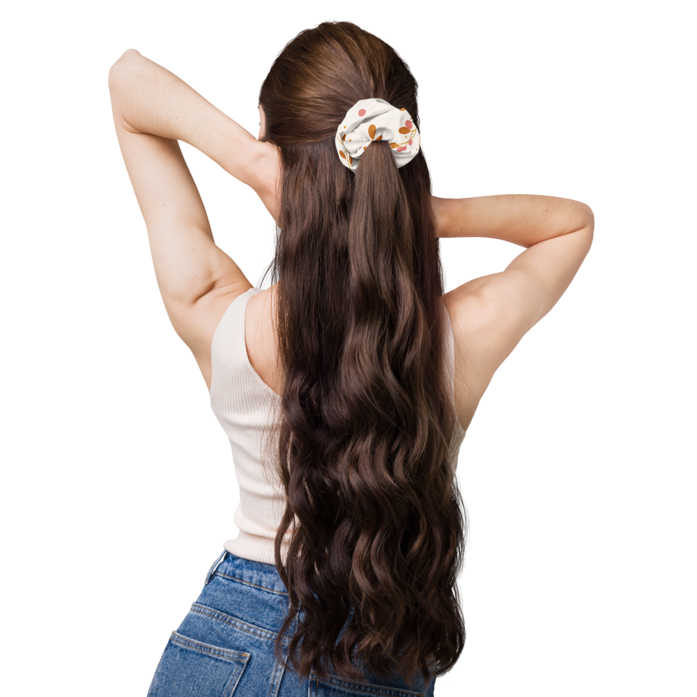 Neutral Floral Scrunchie