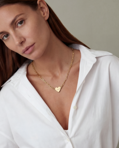 Je t'aime Paperclip Heart Necklace